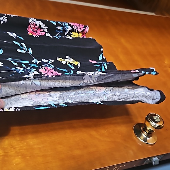 A.N.A. Black floral maxi skirt with side slits size large - Picture 3 of 7